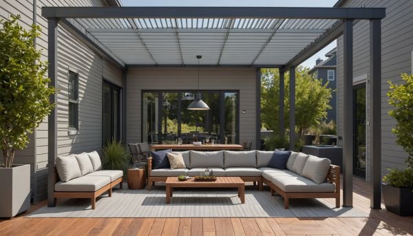 Personnalisez votre espace avec une pergola bioclimatique équipée d'un store